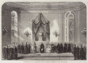 Inhuldiging van de Albert Hall, Koninklijk College van Chirurgen, Dublin (gravure)