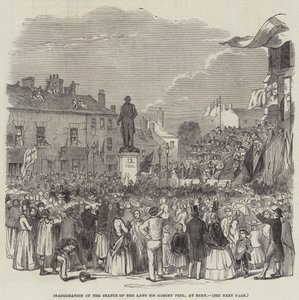Inhuldiging van het standbeeld van wijlen Sir Robert Peel, in Bury