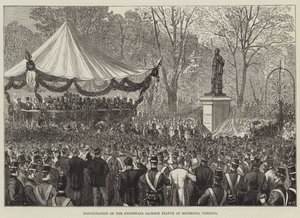 Inhuldiging van het Stonewall Jackson standbeeld in Richmond, Virginia