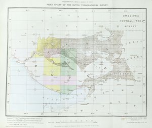Indexkaart van de Cutch topografische survey door de trigonometrische afdeling, Survey of India, Dehra Dun, november 1881