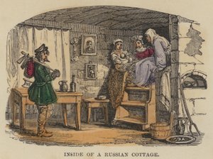 Binnenkant van een Russische cottage