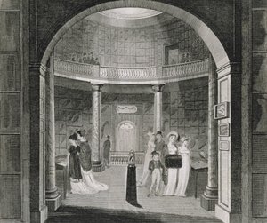 Binnenaanzicht van het Leverian Museum, 1806 door English School