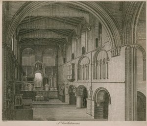 Interieur van de kerk van St. Bartholomew the Great door English School