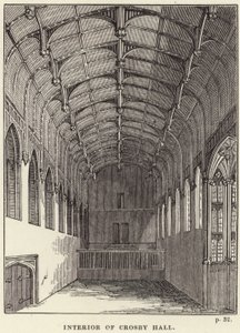 Interieur van Crosby Hall in Chelsea door English School