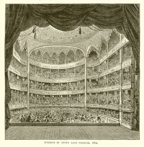 Interieur van Drury Lane Theater, 1804 door English School
