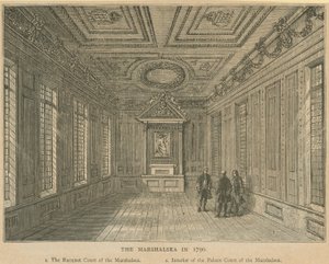 Interieur van het Paleis Hof van de Marshalsea-gevangenis door English School