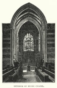 Interieur van Rugby Chapel (gravure) door English School
