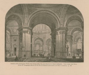 Interieur van Sir Christopher Wrens eerste ontwerp door English School