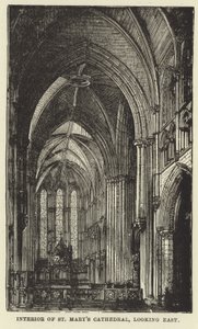 Interieur van St Marys-kathedraal, kijkend naar het oosten door English School