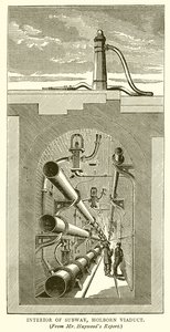 Interieur van de metro, Holborn Viaduct door English School