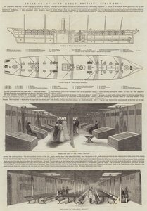 Interieur van het stoomschip "The Great Britain" door English School