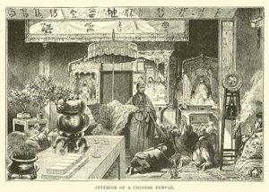 Interieur van een Chinese Tempel door English School