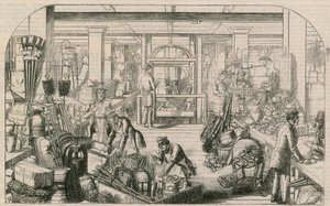 Interieur van een stadswarenhuis, Londen door English School