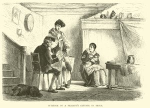 Interieur van een boerenhuisje in Briga door English School