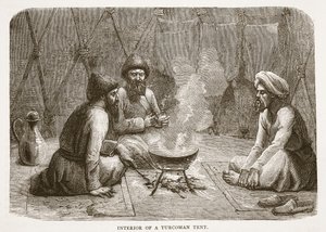 Interieur van een Turcomanentent, illustratie uit Cassells Geïllustreerde Geschiedenis van Engeland door English School