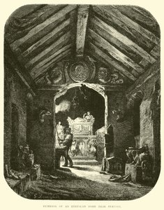 Interieur van een Etruskische tombe bij Perugia door English School