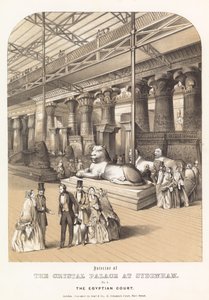 Interieur van het Crystal Palace in Sydenham - de Egyptische Hof