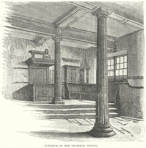 Interieur van het gymnasium (gravure)