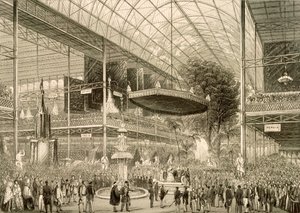 Interieur van de Grote Tentoonstelling, Grote staatsopening 1 mei 1851
