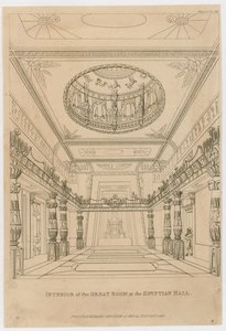 Interieur van de Grote Kamer in de Egyptische Hal, Piccadilly