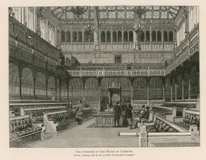 Interieur van het House of Commons, Westminster, Londen