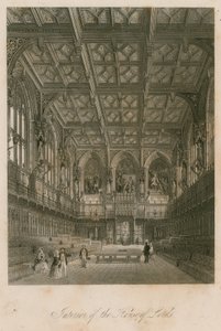 Interieur van het Hogerhuis, Westminster, Londen door English School