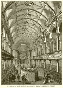 Interieur van de Joodse Synagoge, Great Portland Street door English School