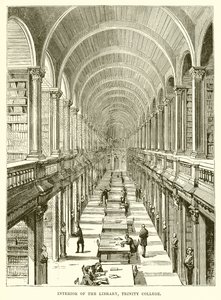 Interieur van de bibliotheek, Trinity College door English School
