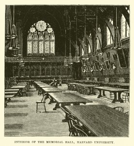 Interieur van de Memorial Hall, Harvard University door English School