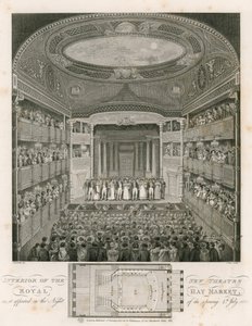 Interieur van het Nieuwe Theater Royal, Haymarket, Londen door English School