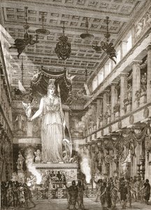 Interieur van het Parthenon, gerestaureerd door English School