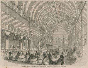 Interieur van de kas in de tuinen van de Royal Horticultural Society door English School