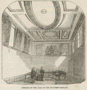 Interieur van de hal van de Weavers Company door English School