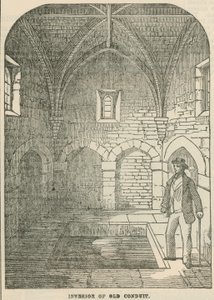 Interieur van de oude waterleiding in Kensington door English School