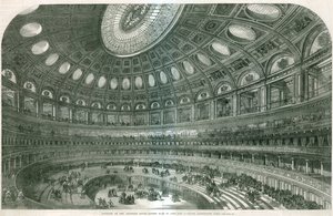 Interieur van de voorgestelde Royal Albert Hall door English School