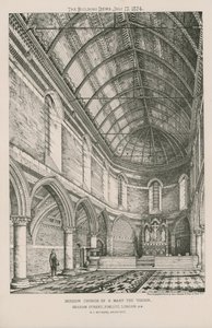 Binnenaanzicht van de Missiekerk van St. Mary the Virgin