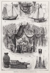 Internationale Visserij Tentoonstelling, De Nederlandse Hof (gravure) door English School