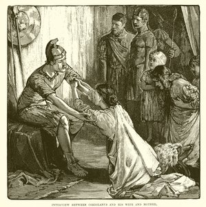 Gesprek tussen Coriolanus en zijn vrouw en moeder door English School