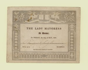 Uitnodiging van de Lady Mayoress, Thuis, 21 mei 1830