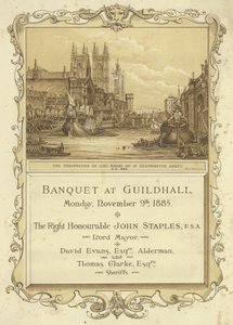 Uitnodiging voor een banket in Guildhall