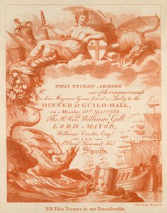 Uitnodiging voor een banket in de Guildhall, Londen, op 10 november 1888 door English School