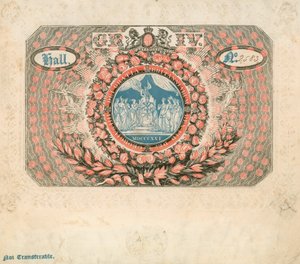 Uitnodiging voor de kroning van George IV in 1821 door English School