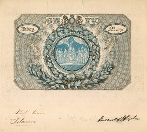 Uitnodiging voor de kroning van George IV in 1821 door English School