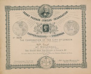 Uitnodiging voor de Penny Postage Jubileumviering