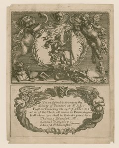 Uitnodiging voor de Society of Painters voor 24 oktober 1678 door English School