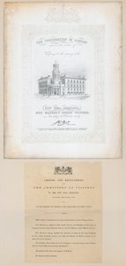 Uitnodiging voor de opening van de Nieuwe Kolenbeurs, 30 oktober 1849