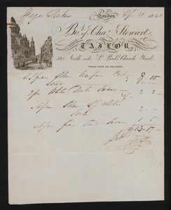 Factuur van Charles Stewart, kleermaker, St Paul
