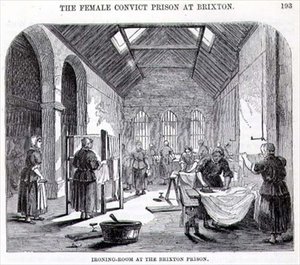 Strijkkamer in de Brixton Prison, uit 