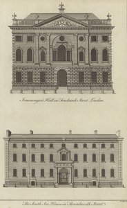 Ironmongers Hall, Fenchurch Street en het South Sea House, Threadneedle Street, Londen door English School
