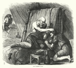 Isaak zegent Jakob (gravure)